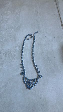 Blue Rhinestone Necklace Brand New