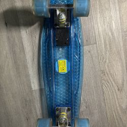 ✨ RARE Light-Up Penny Board - Translucent Blue with LED Wheels!