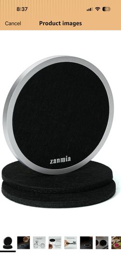 Black Absorbent Metal Coaster with Replaceable Felt Inserts, Non-Slip Aluminum Drink Coaster for Hot & Cold Drinks, for Home & Office