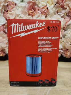 Milwaukee
Large Wet/Dry Shop Vacuum High Efficiency Filter Compatible for Milwaukee (1-Pack)