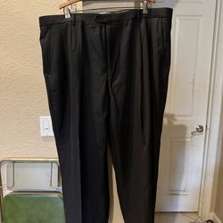 Eddie Domani Black Pleated Cuffed Dress Pants 44/30