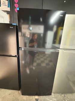 Woods Black Top-Freezer Refrigerator