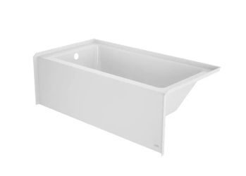 Jacuzzi TR60-3019JFL-AW Signature 60 x 30 Inch Three Wall Alcove Acrylic Bathtub with Overflow, Soaking, White, Left Drain/No Pump