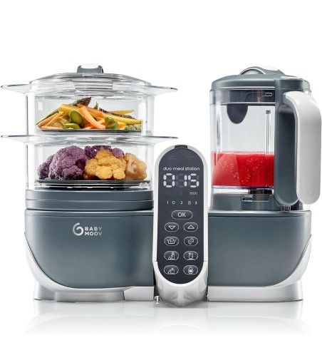 Babymoov Duo Meal Station Food Maker 6 in 1 Food Processor with Steam Cooker, Multi-Speed Blender, Baby Purees, Warmer, Defroster,



