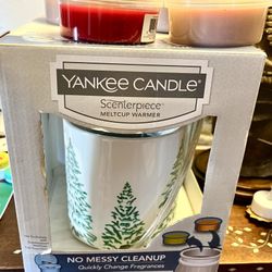 Yankee Candle Scentpiece Meltcup Warmer with 4 cups bundle