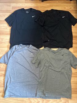 Nike Dri-FIT The Nike Tee Men’s L Multicolor Short Sleeve Crew Neck Lot 4 *New*
