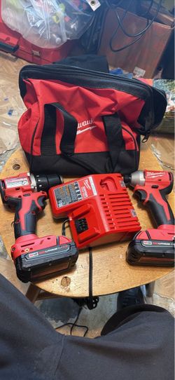 Milwaukee Hammer Drill 3651-20 Impact Driver 3602-20,2 Batt,charger 3693-22CX