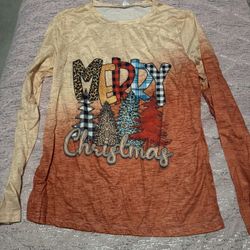 Womens Small Merry Christmas Lightweight Shirt 