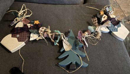 Christmas farmhouse snowman Garland