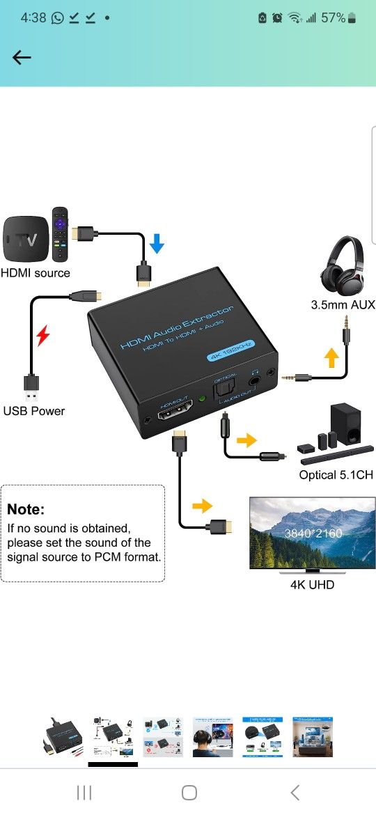 HDMI Audio Extractir 4K192khz