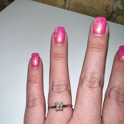 14K White Gold Mined, Genuine Diamond Engagement/Promise Ring Size 7