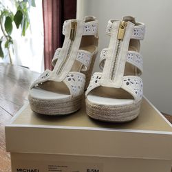 Michael Kors White Wedges -Size 8.5