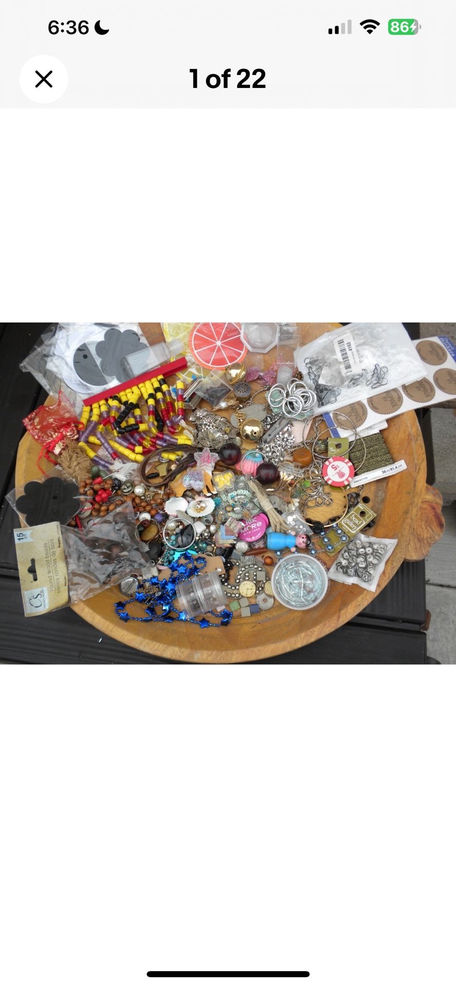 Lot Embellishment miscellaneous junk jewelry stuff arts crafts Item# 1584