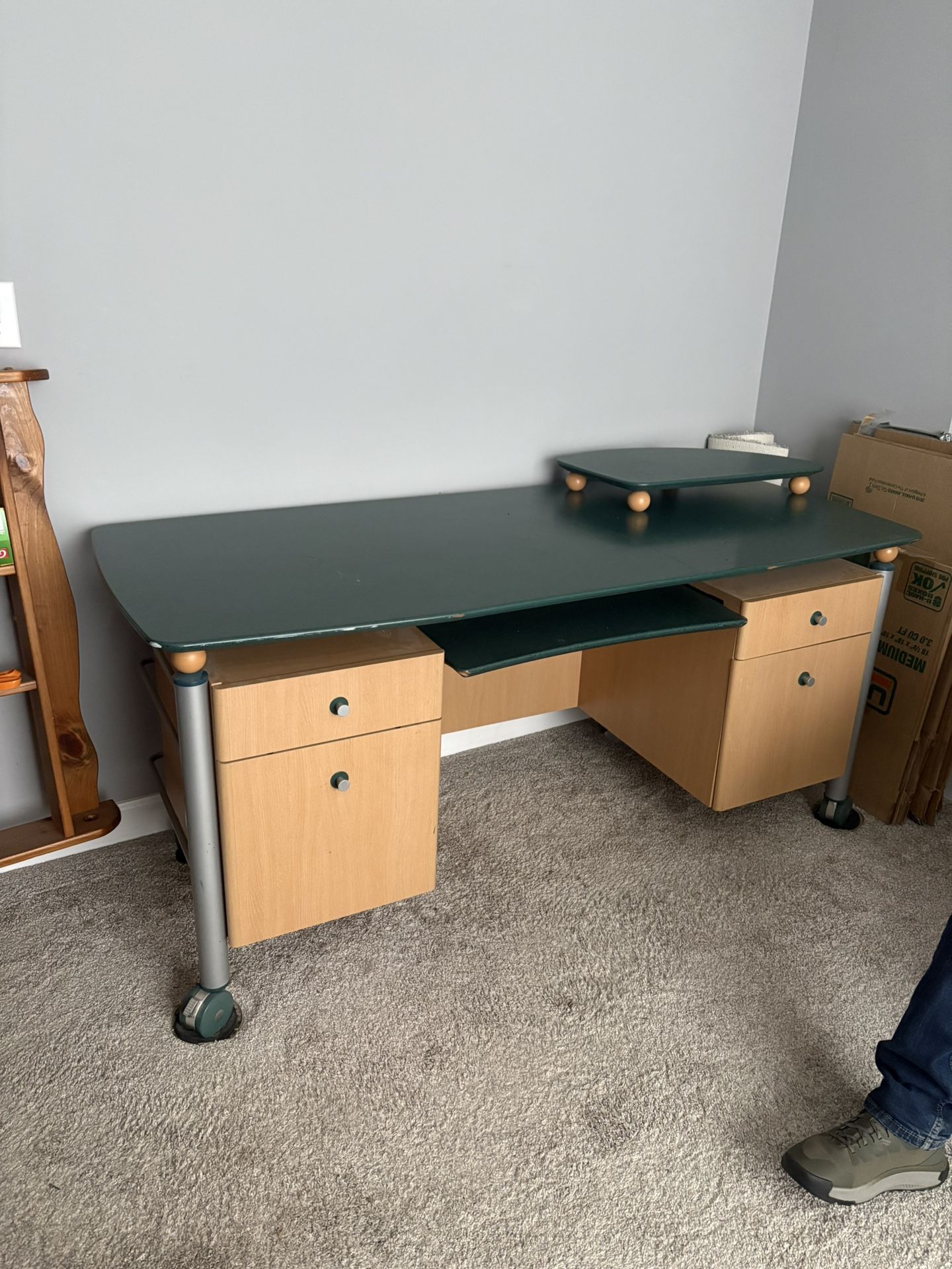 Rolling Desk & Filing Cabinet Set