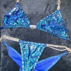 Blue Swarovski Competition Bikini