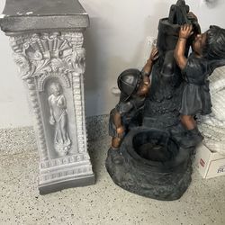 MOVING SALE FOUNTAIN WATER FALL WITH STAND BASE LIKE NEW CONDITION AND WORK GREAT  FOUNTAIN 29” HIGH AND STAND BASE 28” HIGH  PICK UP IN WESTMINSTER C