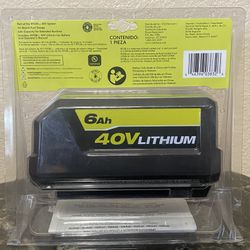 Ryobi Battery De 40 Volts Y 6ah Nueva Sellada  Precio fijo $100 