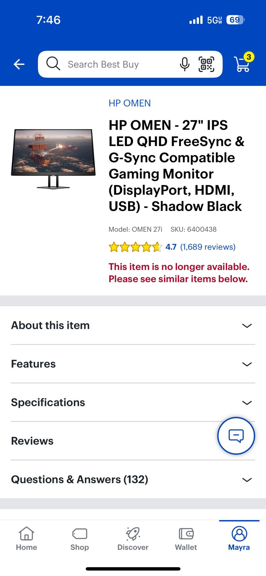 HP Omen - 27” IPS LED Gaming Monitor