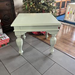 Sage Green Wooden Nightstand – Vintage Style End Table