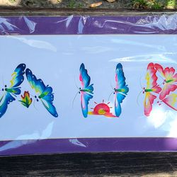Laura Name Printed In Colorful Butterflies Frame