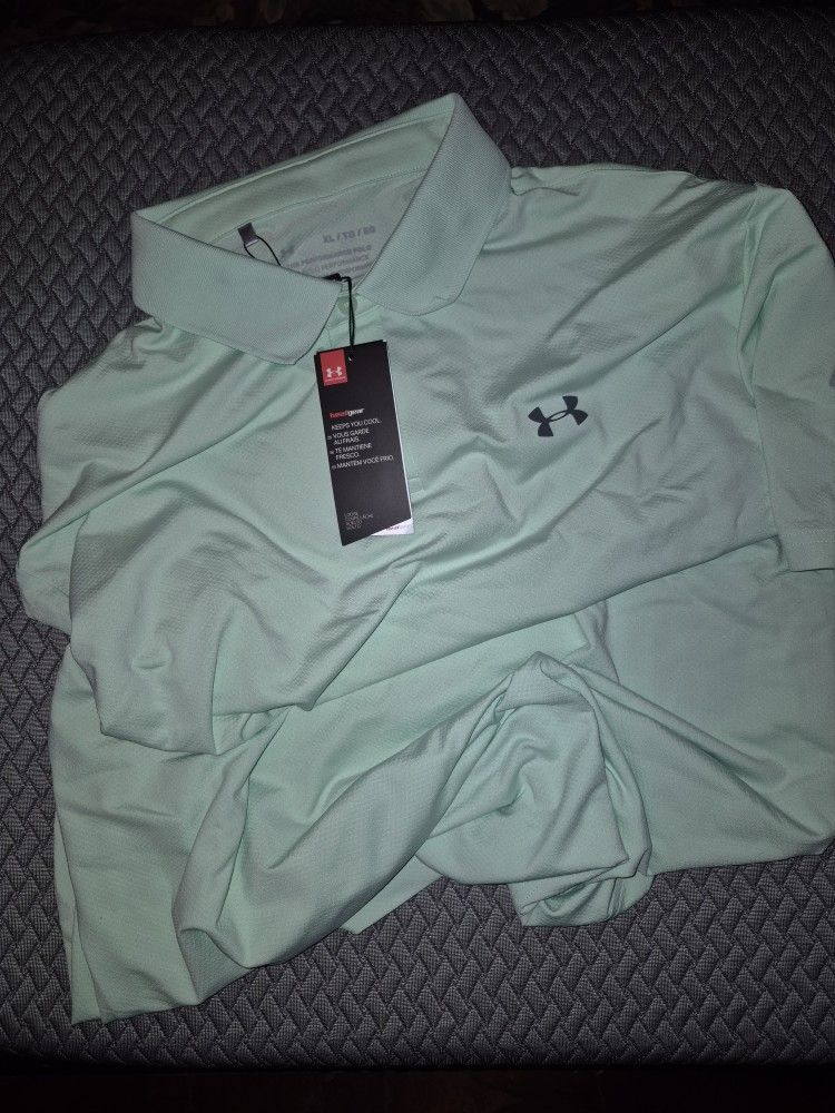 Men's Under Armour Mint Green Polo XL