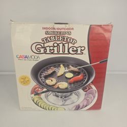 CasaModa Smokeless Tabletop Griller Indoor Outdoor BBQ Grill w Box Complete