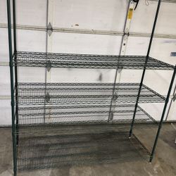 4-Tier Wire Storage Shelving Rack in Green (72 in. W x 86 in. H x 24 in. D)