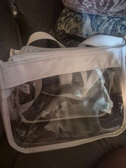 Clear Tote Bag with White Trim