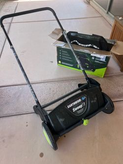 Earthwise LSW70021 21-Inch Width Leaf & Grass Push Lawn Sweeper, Black