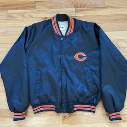 Vintage Chicago Bears Chalk Line Satin Jacket Coat Men’s Size L   