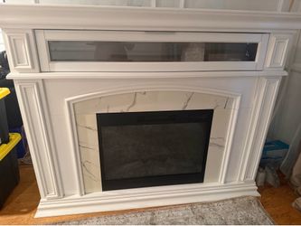 white electric fireplace