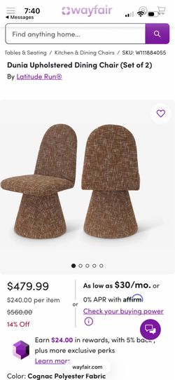 4 Dunia Upholstered Dining Chair