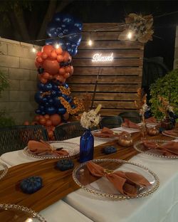 Backdrop and balloon arch