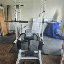 Fully equipped squat rack Power Cage , Bench