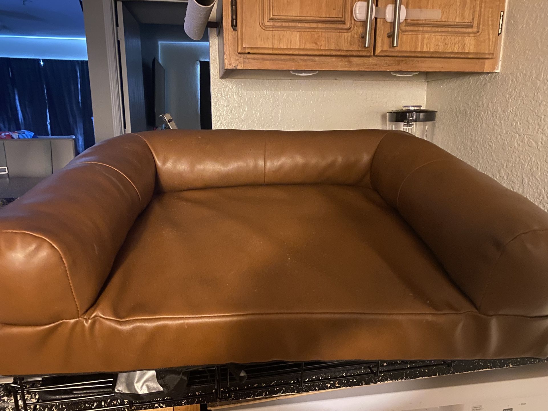 Leather Medium Dog Bed