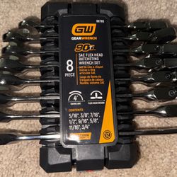 GW GEAR WRENCH Ratcheting Wrench Set SAE/MM (8-Piece)