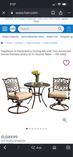 Traditions aluminum cast swivel rocker with tan cushions patio chairs set of 4 no table