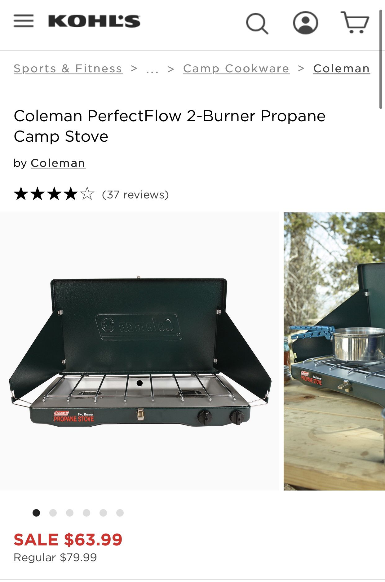 Coleman PerfectFlow 2-Burner Propane Camp Stove