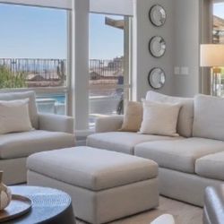 Crate & Barrel Lounge II Sofa, Loveseat, & Ottomam