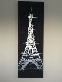 Eiffel Tower Paris Canvas Art size12X35 1/2