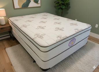 New queen mattress and box spring 2 pc bed frame is not included
