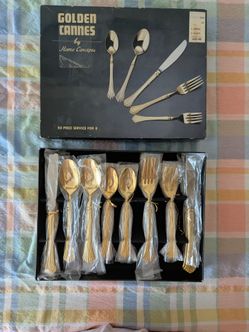Vintage Golden Cannes service for 8 cutlery.