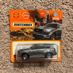 Matchbox 2024 Series Car SHORT CARD Gray 2022 INFINITI QX 80