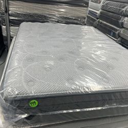 FULL SIZE BEDTECH PILLOW TOP MATTRESS & BOX SPRING BED SET