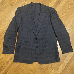 Men's Burberry Blazer Suit Jacket. Size 44R Navy Blue Kensington Wool Suit Jacket 2 Button