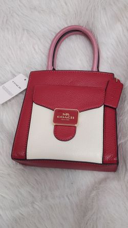 Coach Mini Pepper Crossbody In Colorblock Pebble Leather (Red Multi)