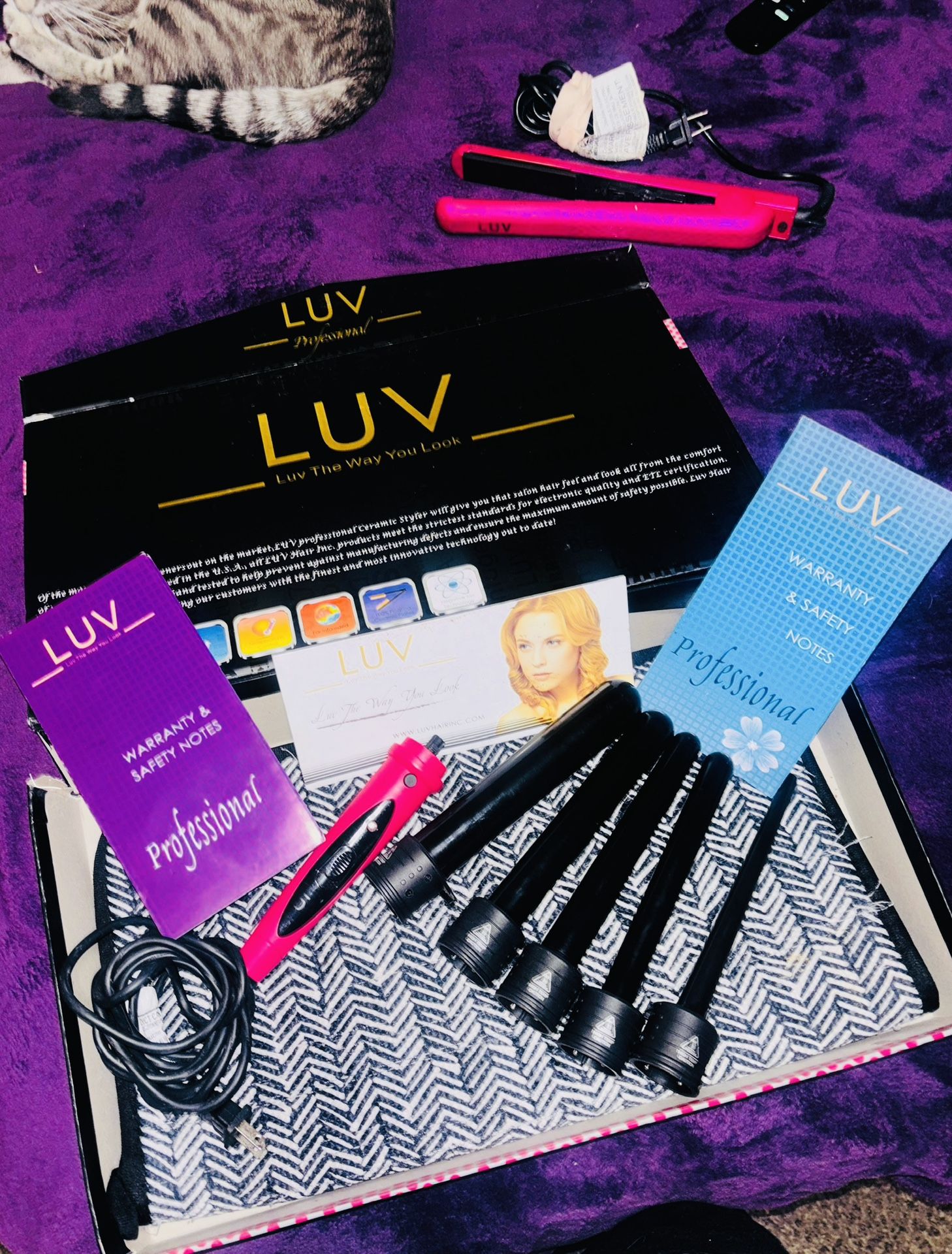 LUV 5 Piece Curling & Styling Iron Dazzling Hot Pink