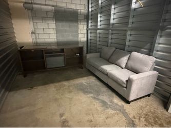 Fireplace TV Stand and Couch