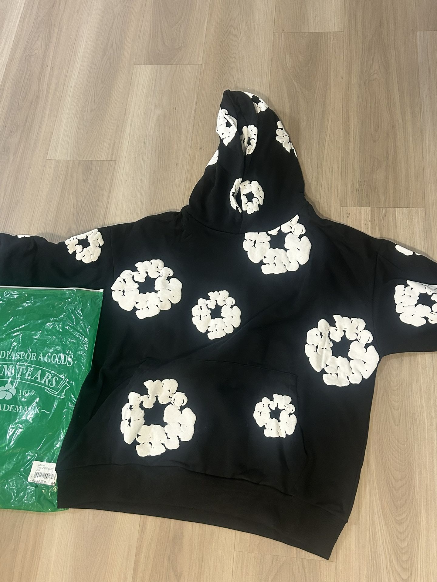 Black Demin Tear Hoodie