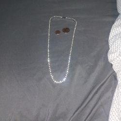 Mens 925 Silver And Moissanite Chain Necklace 